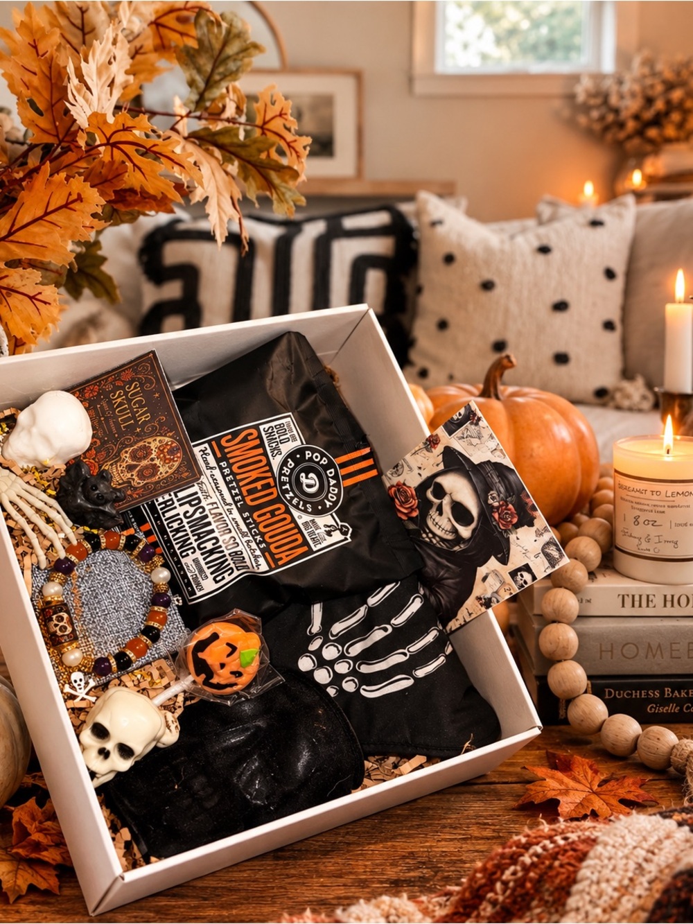 ☠️Velvet Skull Candle Boo Box